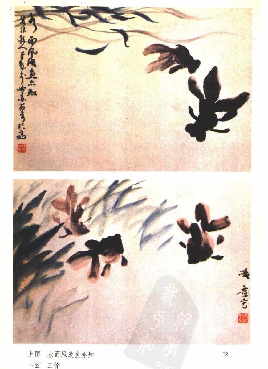 国画《金鱼的几种写意画法》技法详解