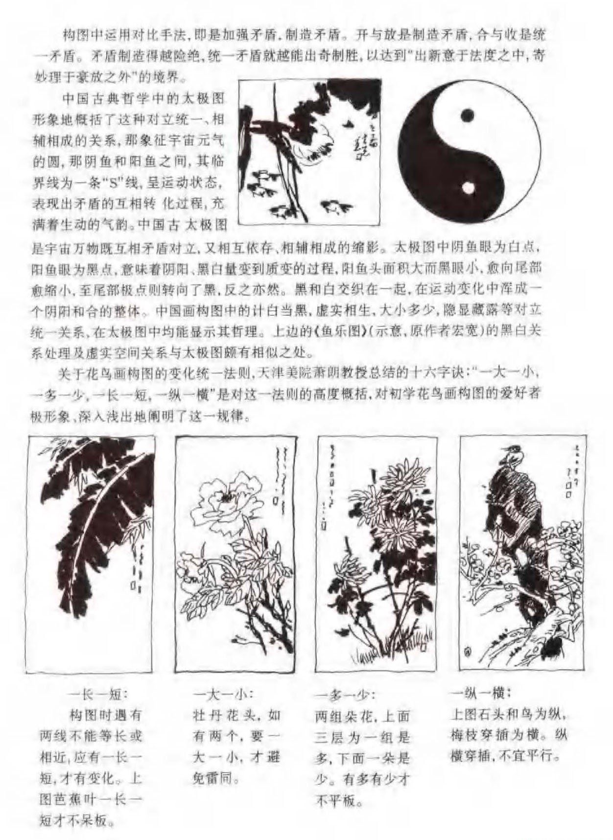 花鸟画构图法《变化与统一的基本法则》