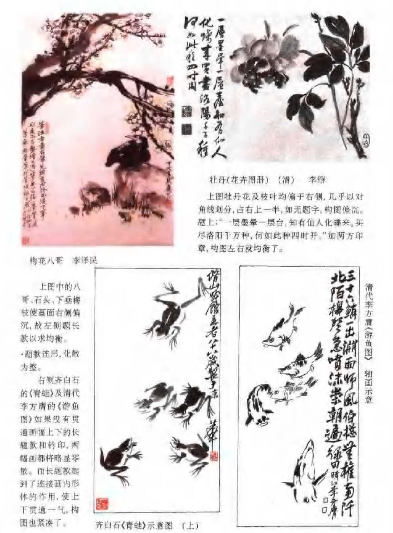 花鸟画构图法《题款钤印与构图》