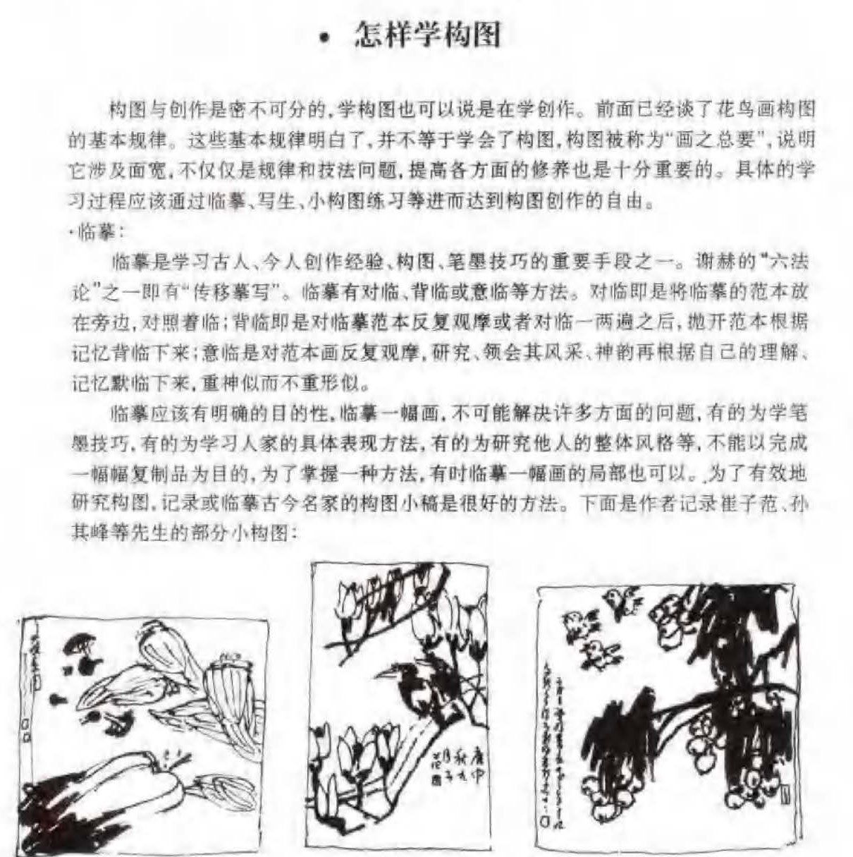 花鸟画构图法《怎样学构图》