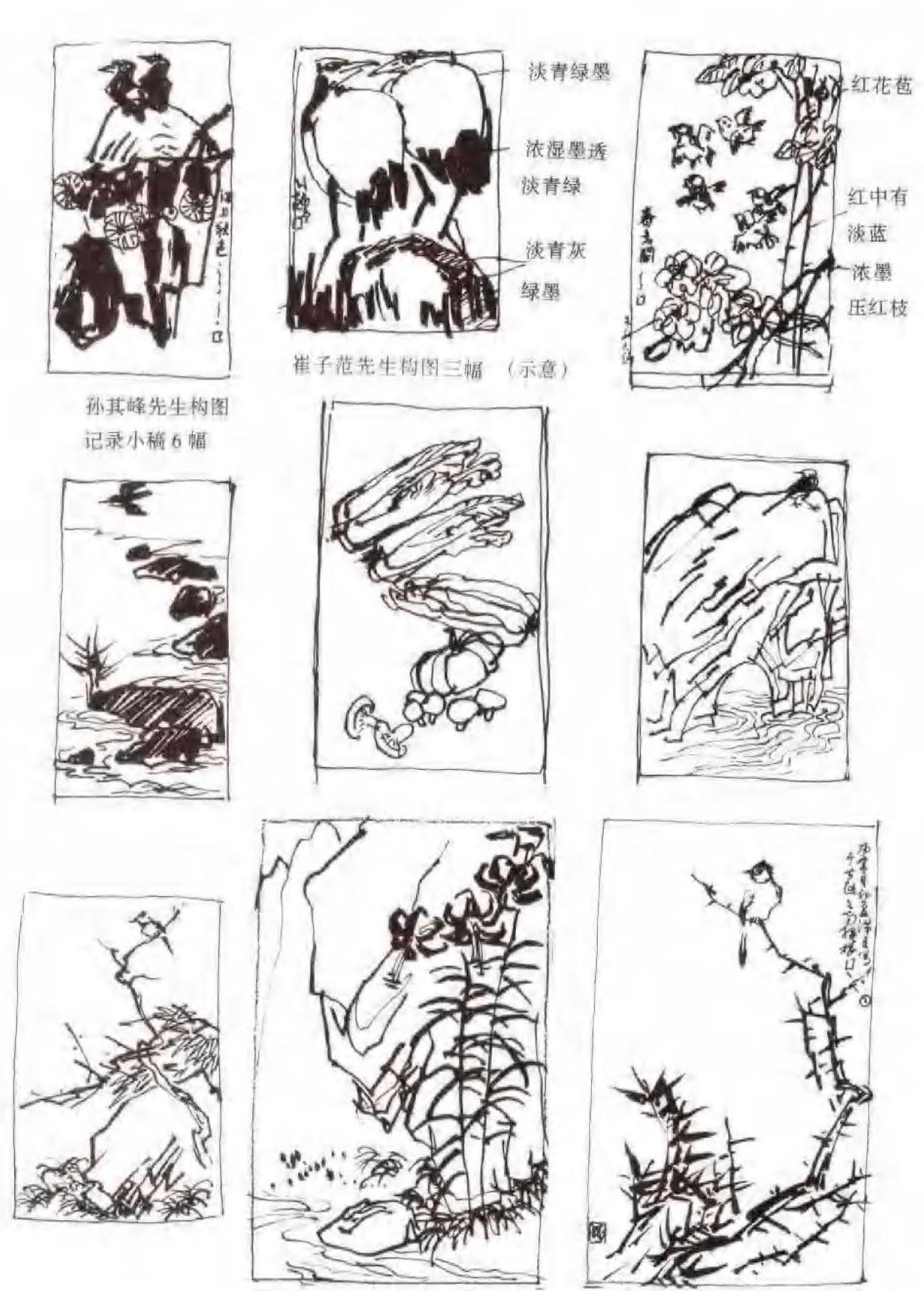 花鸟画构图法《怎样学构图》