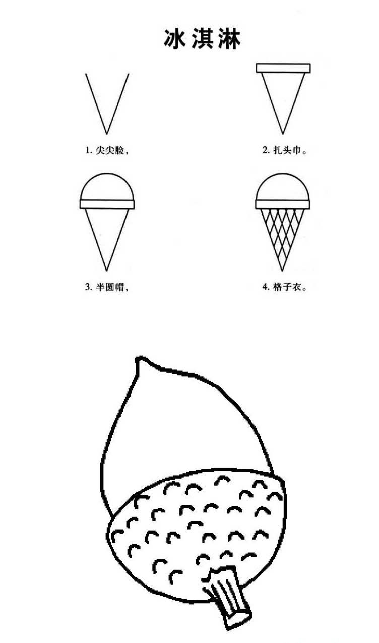 非常简单的幼儿简笔画图片《冰淇淋》