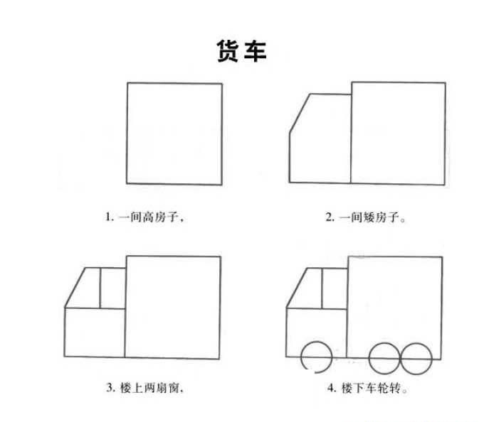 《货车》简笔画分步骤画法