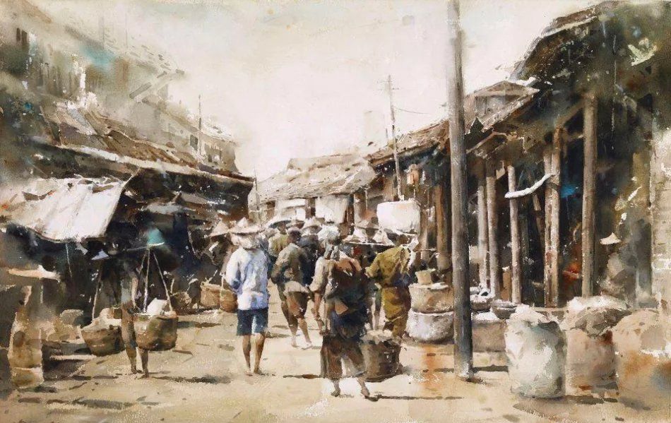 台湾水彩画家谢明锠风景画作品图片大全