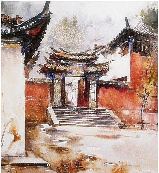 著名水彩画家教育家刘凤兰水彩风景作品图片欣赏