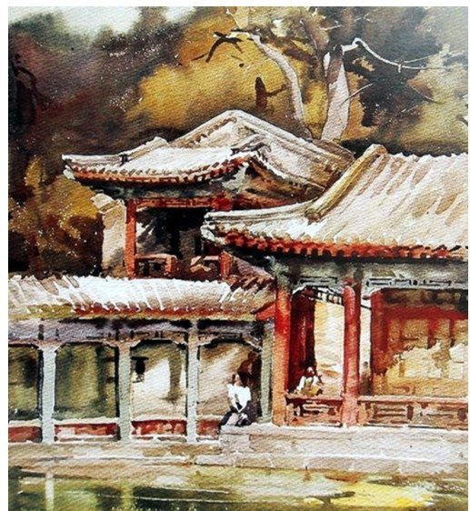 著名水彩画家教育家刘凤兰水彩风景作品图片欣赏