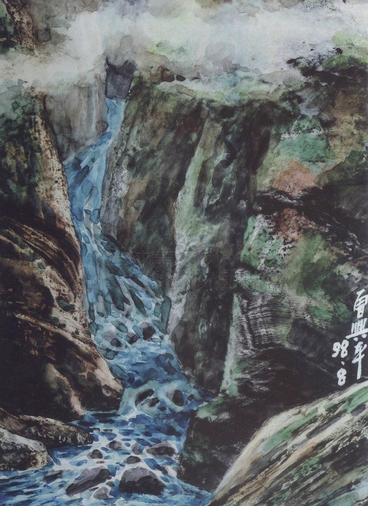 台湾水彩画家曾兴平山水风景作品图片欣赏