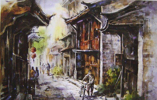 台湾林经哲风景水彩画作品图片欣赏