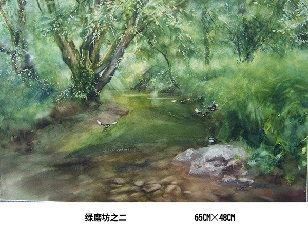 杜晓光风景人物手绘水彩画作品-8