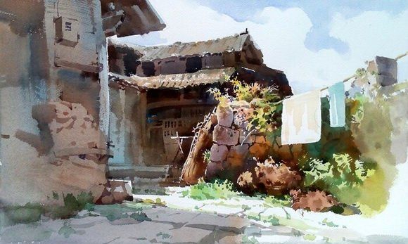 吴昌文风景水彩画作品欣赏