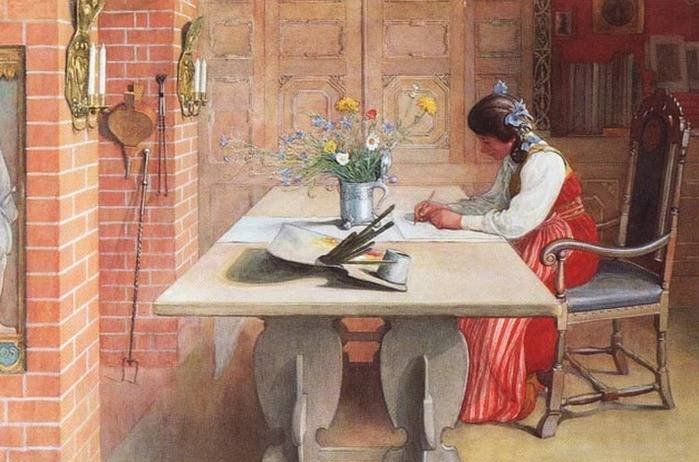 瑞典画家Carl Larsson卡尔·拉森作品