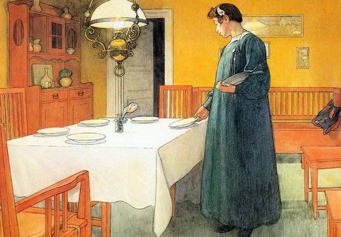 瑞典画家Carl Larsson卡尔·拉森作品