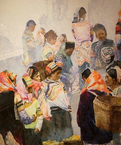 赏傅启水彩画艺术作品民展欣赏