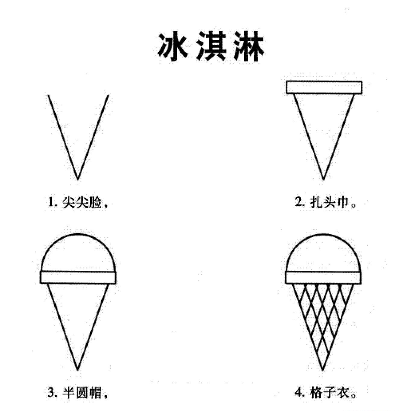 幼儿简笔画《冰淇淋》分步骤画法