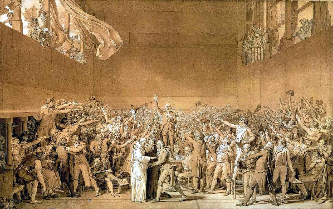 达维特《网球场宣誓》Jacques Louis David