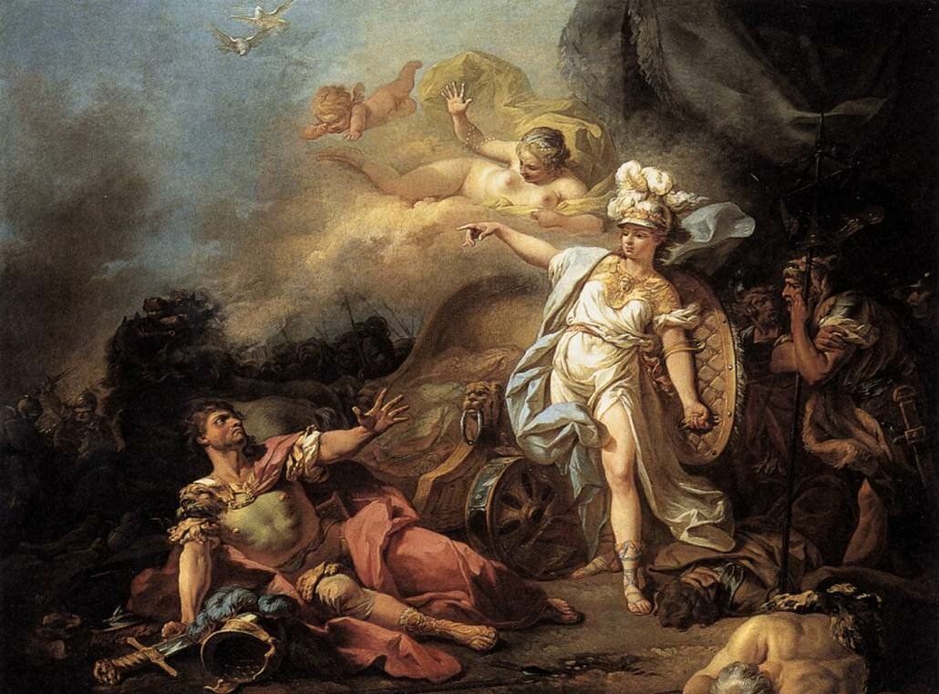 达维特《战神和密涅瓦的战斗》Jacques Louis David