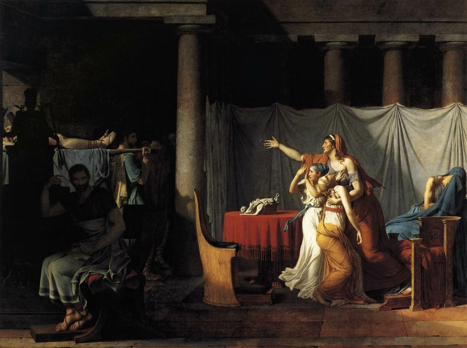 达维特《刀斧手抬着布鲁图斯儿子们的尸体》Jacques Louis David