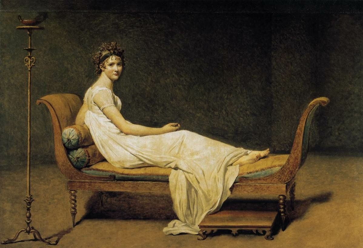 Jacques Louis David名画赏析《雷卡梅尔夫人像》达维特最有名的画