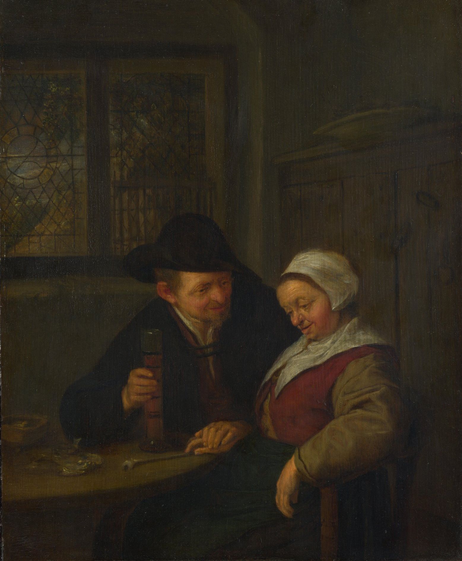 Adriaen van Ostade - A Peasant courting an Elderly Woman