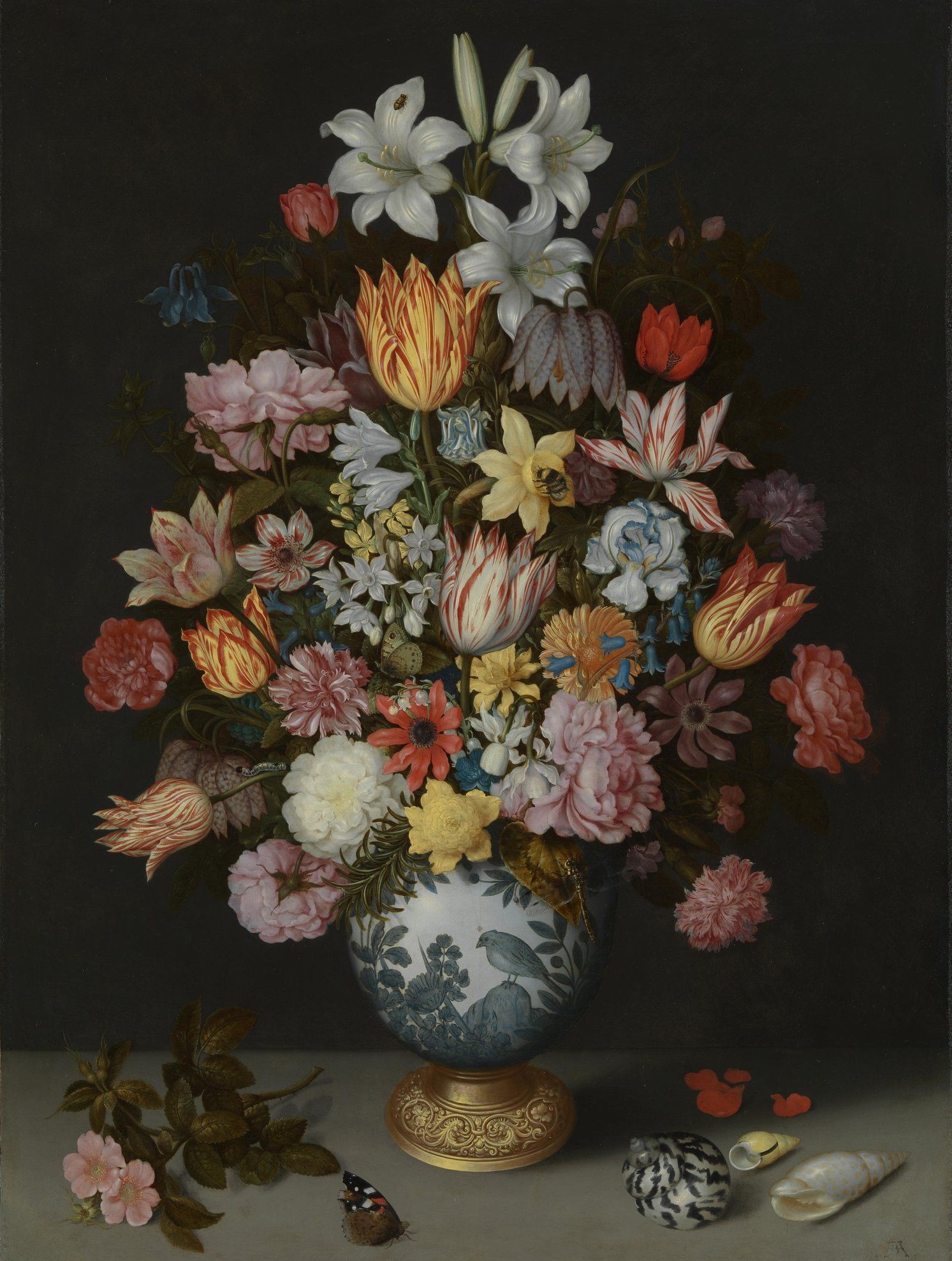 Ambrosius Bosschaert the Elder - A Still Life of Flowers in a Wan-Li Vase