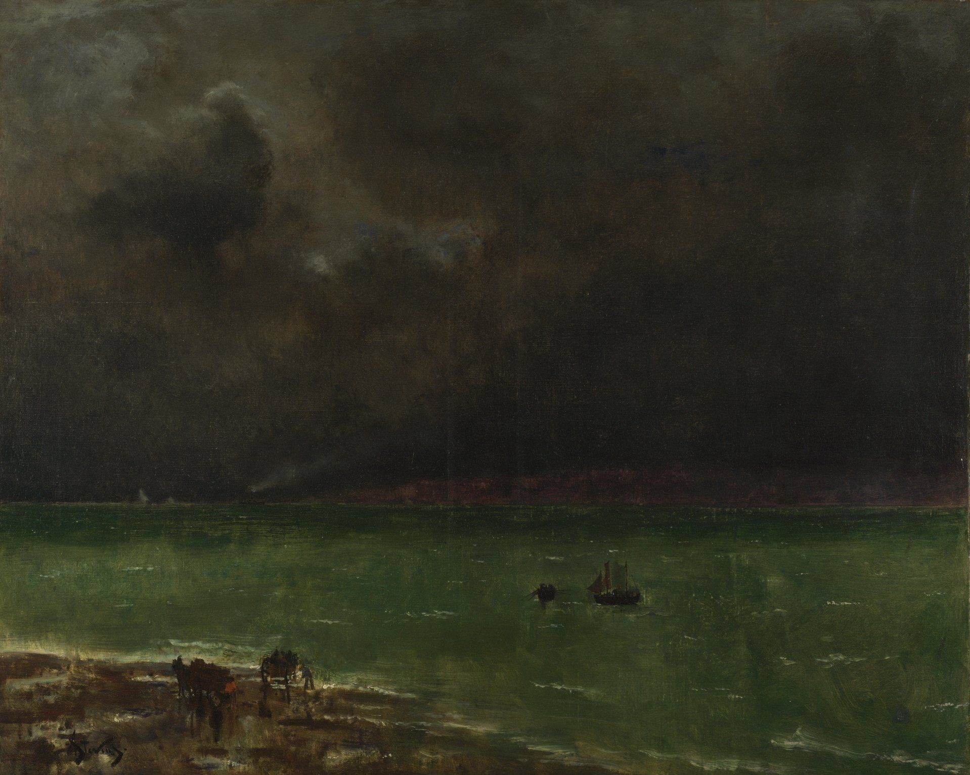 Alfred Stevens - Storm at Honfleur