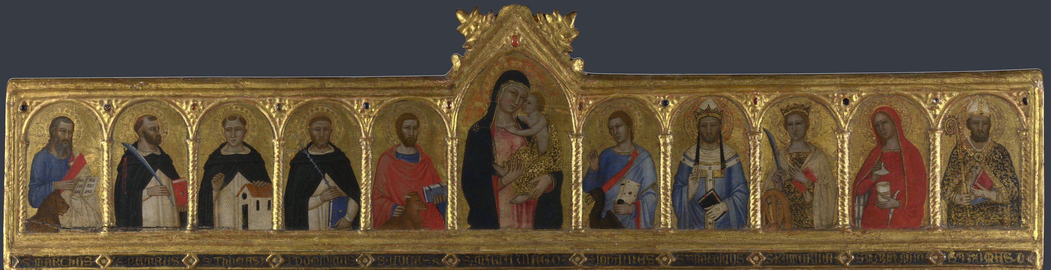 Andrea di Bonaiuto da Firenze - The Virgin and Child with Ten Saints