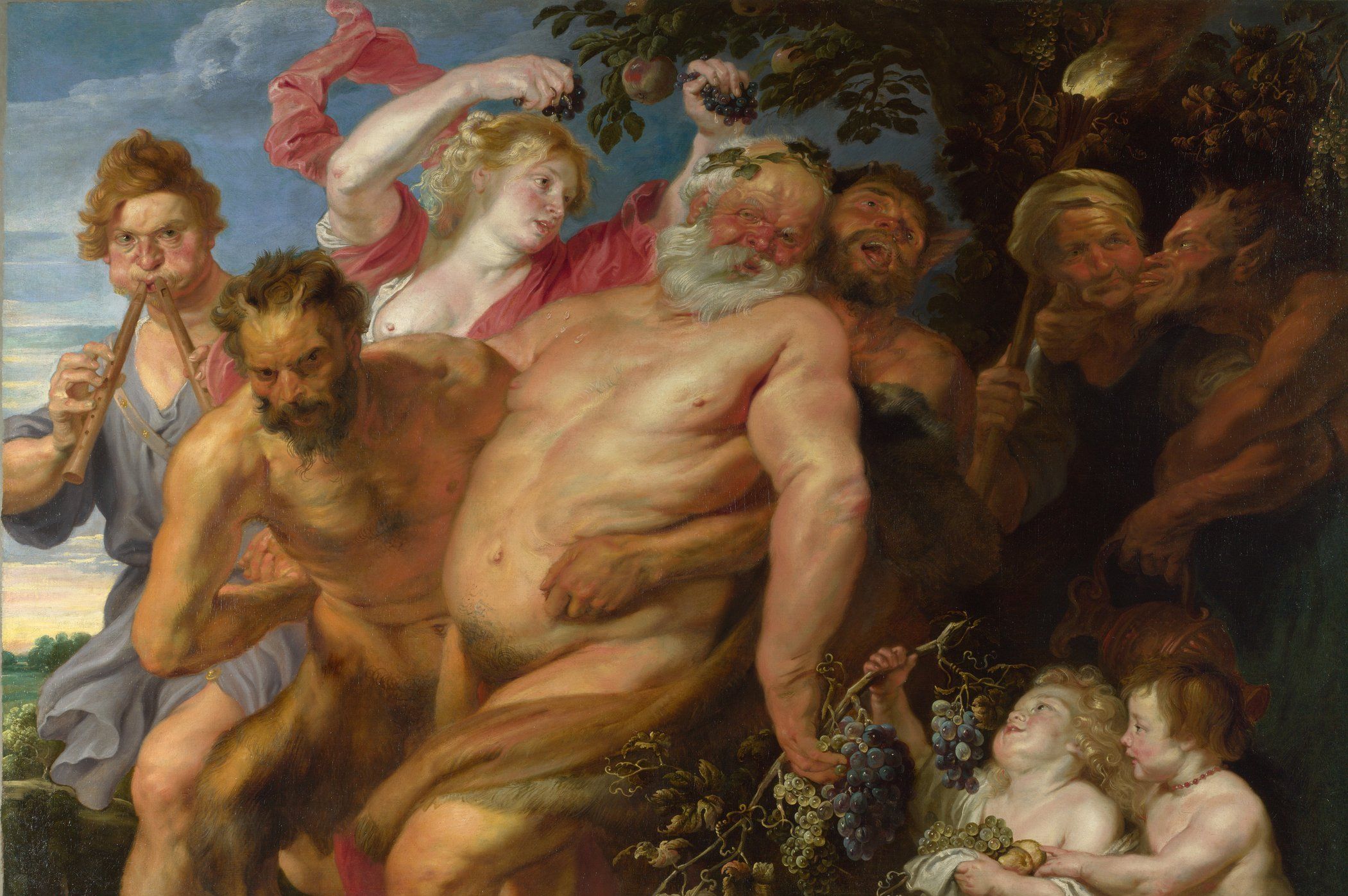 Anthony van Dyck - Drunken Silenus supported by Satyrs