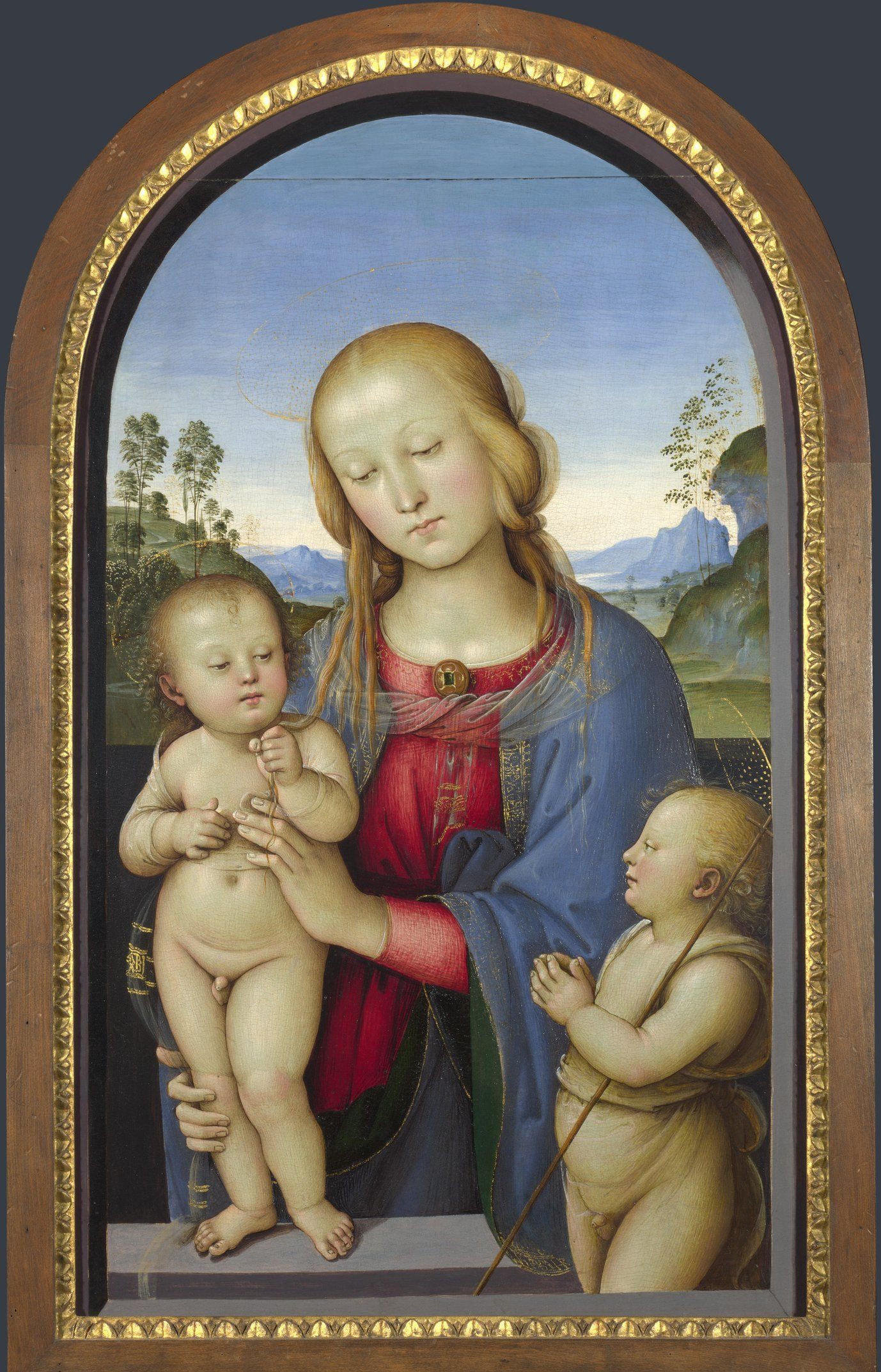 Associate of Pietro Perugino - The Virgin and Child with Saint John